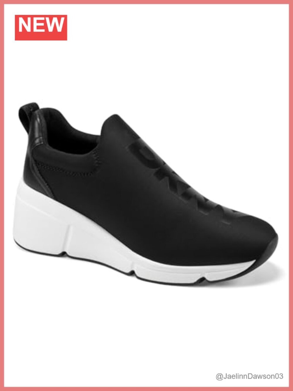 DKNY Women's Stasey Slip On Wedge Sneaker High Top Rubber Sole